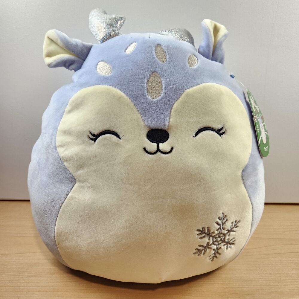Squishmallows Farryn the Fawn 12” Plush Holiday Periwinkle Blue Sassy Squad